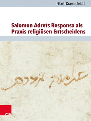cover image of Salomon Adrets Responsa als Praxis religiösen Entscheidens